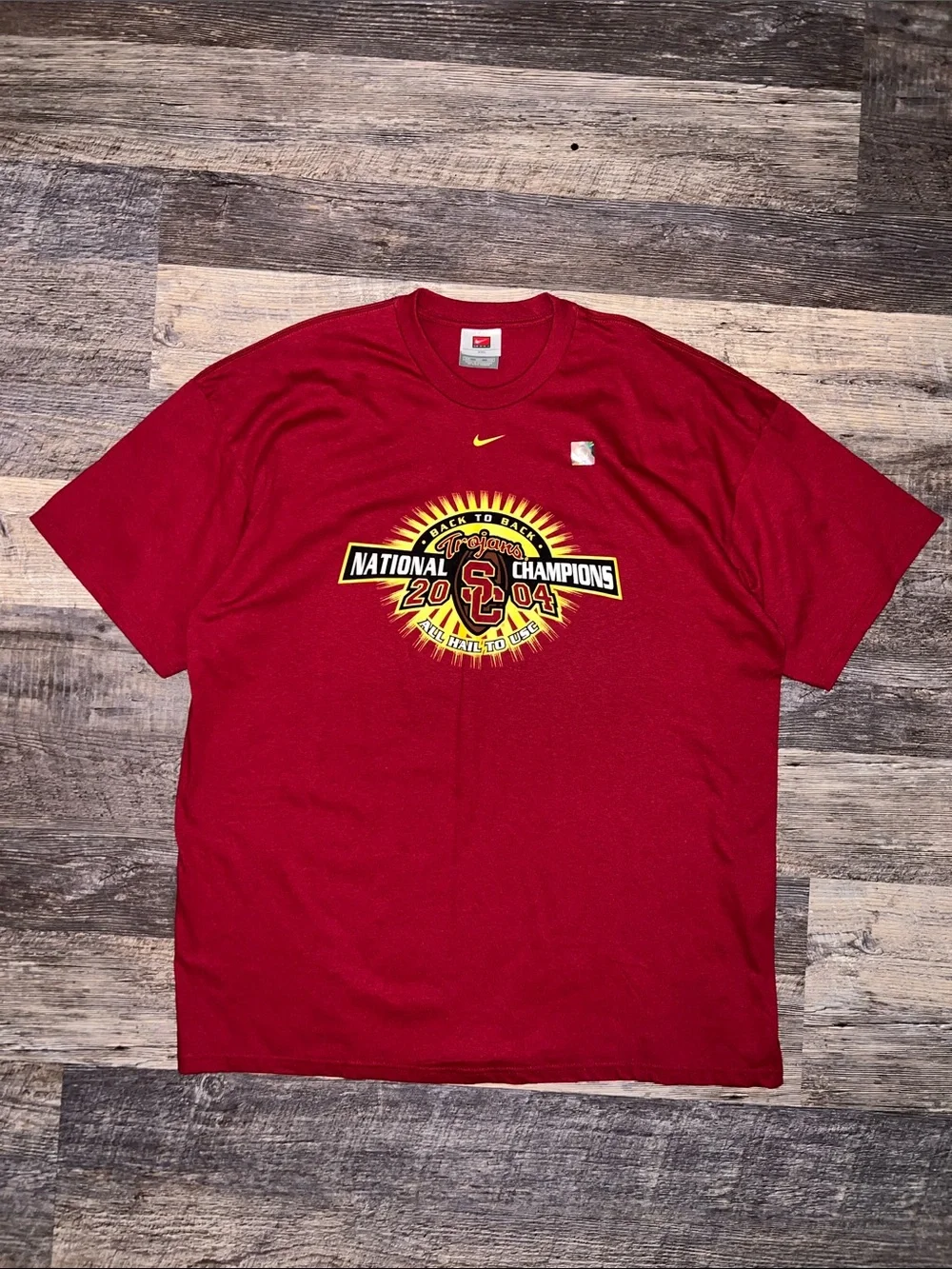 2004 Nike Team USC Trojans Back to Back National Champions T-shirt
